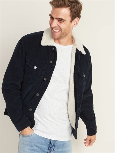 Navy Corduroy Blouson Jacket .